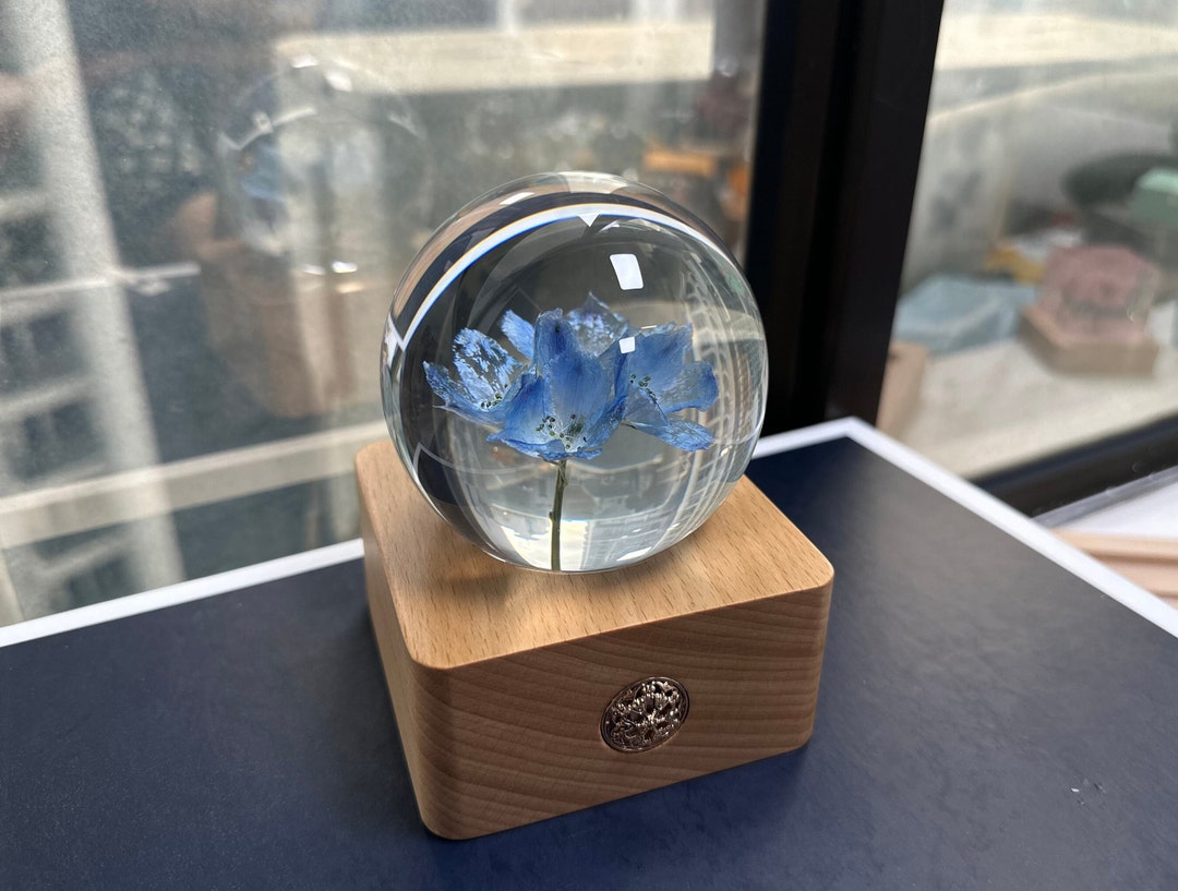 Flower Paperweight, Love in A Mist, Romantic Gift, Resin Paperweight ...