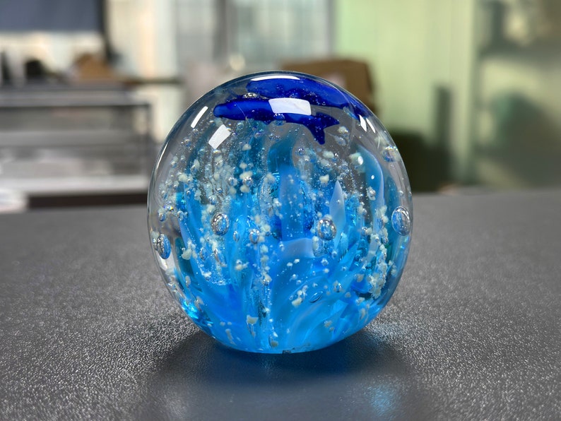 Hand blown glass art,glassblowing,Round Paperweight,Teardrop Paperweight,Glass Art Sculpture,Glass Art,home decor,anniversary gift,diorama A1