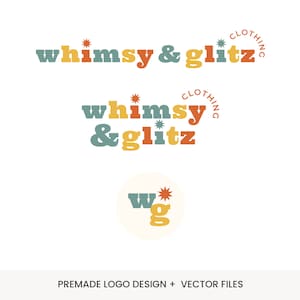 retro logo, boutique logo design, premade logo design, colorful logo, playful logo, small business logo, podcast logo, hipster logo