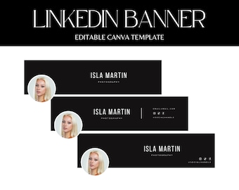 LinkedIn banner, Black LinkedIn Background, LinkedIn Header, Personal Branding, LinkedIn Canva Template