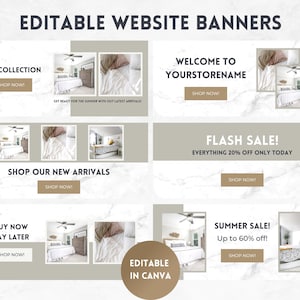 Scandi Website Banner Temaplate, Canva Web Banner, DIY Web Banner, Boutique Banner, Website Branding