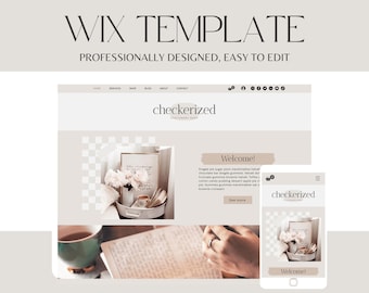 Wix Template in Neutral Beige, Cozy Wix website template for ecommerce, Creative Website, Wix Shop Template - CH01