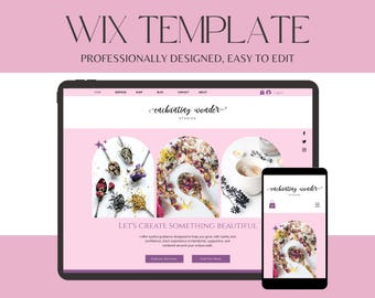 Wix Website Template Feminine Pink Dreamy Design, Wix Store Template, Online Shop Website, Wix Theme for Small Business and Creatives - PP01