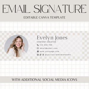 Email Signature Beige Canva Template for email clients, Cozy Checkerboard Email Signature Image, Email Marketing Tool - CH01