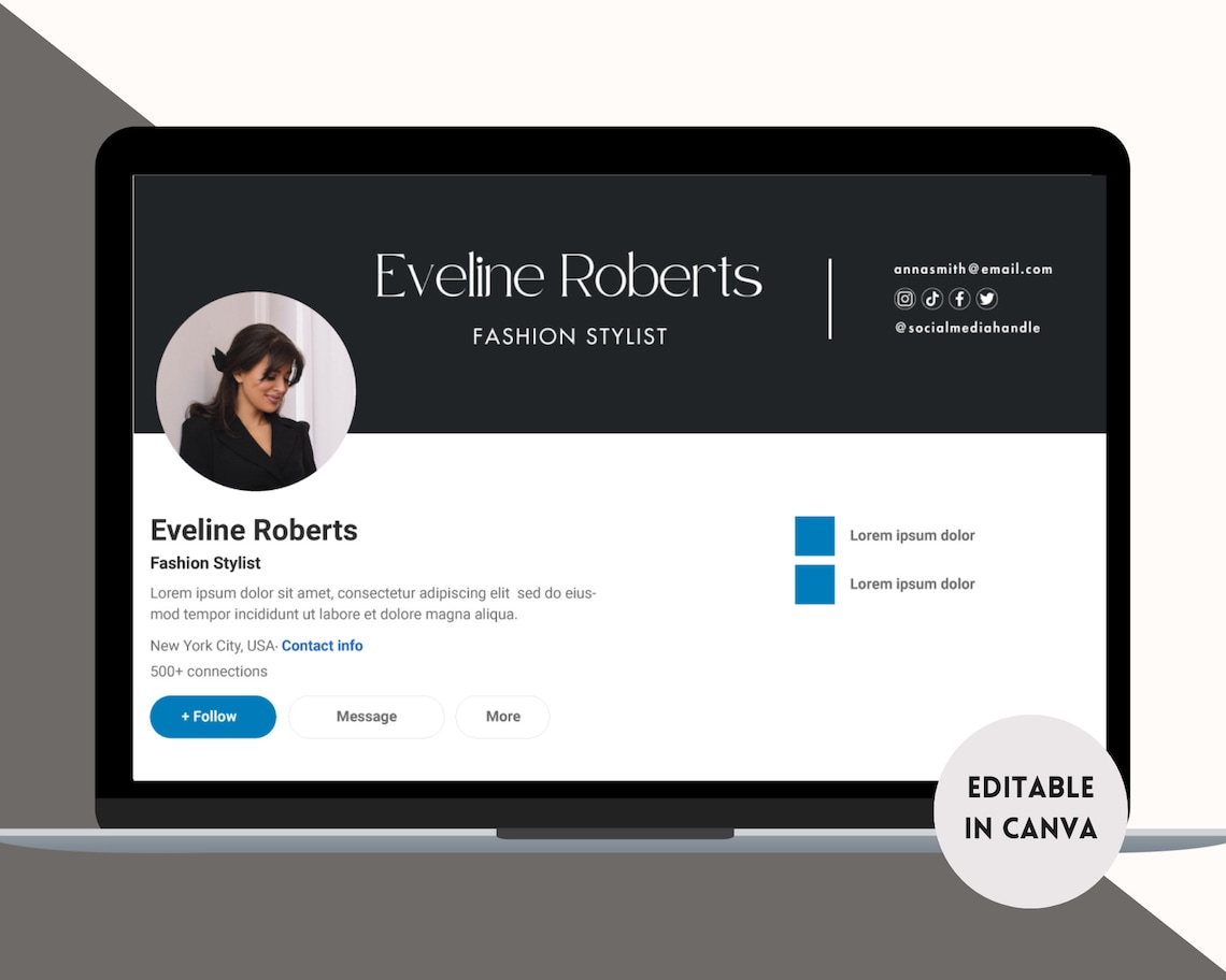 Black and White Linkedin Banner Elegant Linkedin Background - Etsy