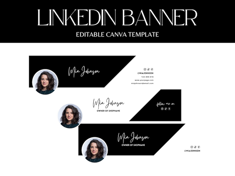 Linkedin Banner, Linkedin Background, Black and White Linkedin Header ...
