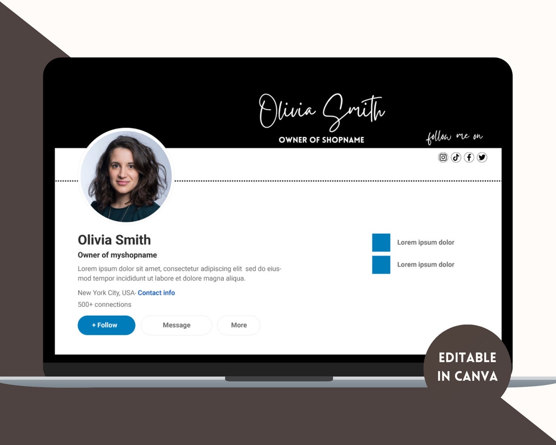 Linkedin Banner, Linkedin Background, Black and White Linkedin Header