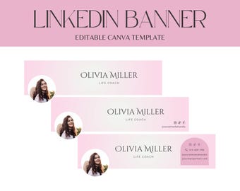 LinkedIn banner, Purple LinkedIn Background, LinkedIn Header, Personal Branding, LinkedIn Canva Template - PP01