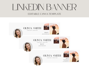 LinkedIn banner, LinkedIn Background, Linkedin Header with Photos, Personal Branding, Canva Linkedin Template, LinkedIn Profile Header