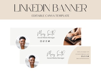 Bannière Linkedin Canva, image de marque personnelle, couverture Linkedin, modèle de bannière LinkedIn, arrière-plan LinkedIn