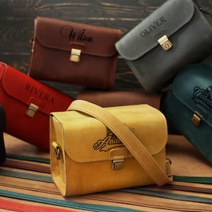 Borsa fotografica in pelle personalizzata con tracolla regolabile, custodia protettiva personalizzata per fotografo, borsa fotografica da viaggio in pelle da uomo, regali di compleanno