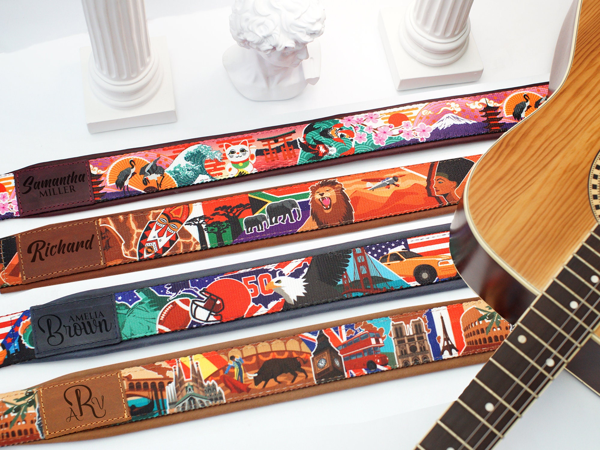 Tracolla Per Chitarra Regolabile - Con Plettri, Serrature E Cordino, Imbottitura 3D