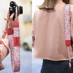 Wildflowers Camera Strap for Her, Custom Camera Strap with Floral Pattern, Canon Nikon Sony Camera Straps, Camera Accessories for Women