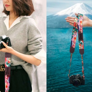 Camera Strap with Name, Camera Strap for Women, Camera Shoulder Strap, Personalized Travel Gifts, DSLR Camera Straps, Japanese Camera Strap