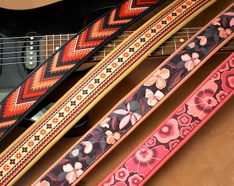 Personalisierter weicher Gitarrengurt, Premium Leder-Gitarrengurte, verstellbarer Gitarrengurt für Papa, Gurt für Akustische E-Gitarre