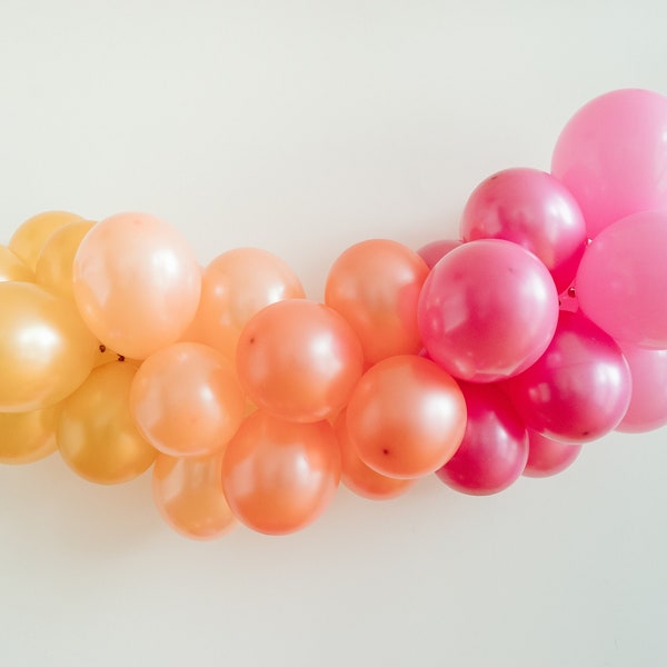 Balloon garland peach pink, balloon garland unicorn party, balloon garland JGA, garland pink