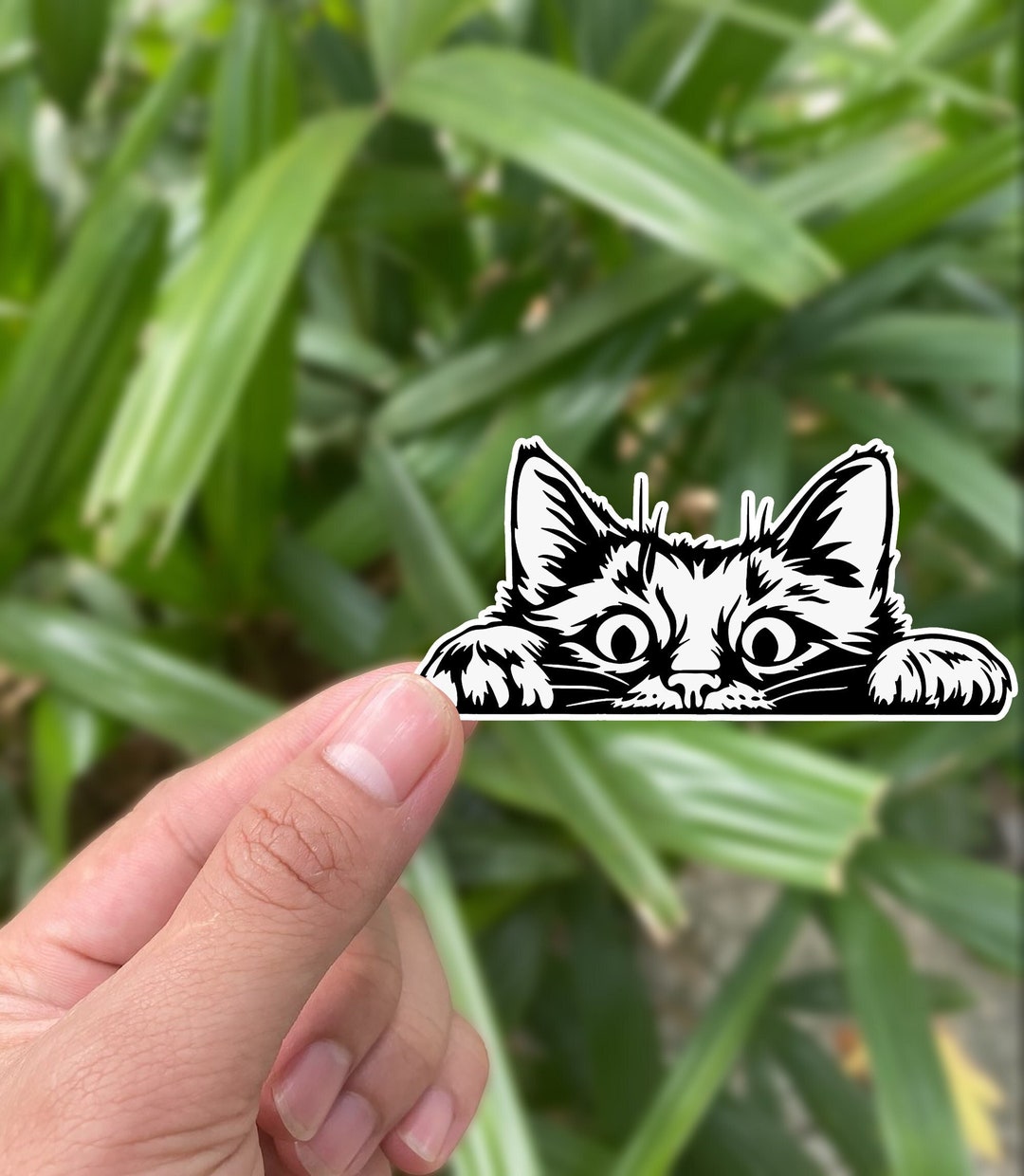 Cute Cat Sticker Peeking Cat Cat Face Sticker Funny Cat Etsy