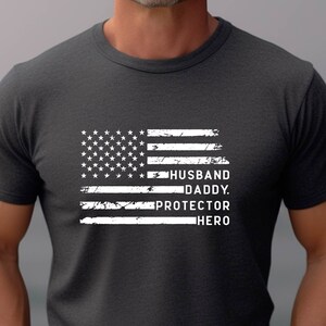 Husband Daddy Protector Shirt | Best Dad Shirt | Vintage 4th of July American Flag Shirt | Gift For Husband | Father&#39;s Day Shirt | Dad Shirt