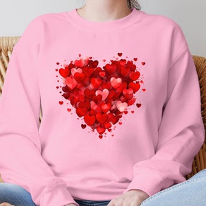 Hearts Valentines Day Tee Shirt, Valentine&#39;s Day T-Shirts For Woman, Heart Shirt,Cute Valentine Shirt,Valentines Day Gift, Lovely Valentines
