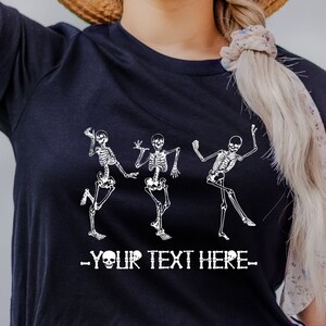 Skeleton Dancing Halloween Tee Shirt, Vintage Skeleton Halloween Shirt, Skeleton Tee, Skeleton Dance Shirt, Customizable Halloween T-Shirt