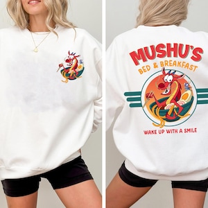Two Sided Disney Mulan Mushu Dragon Noodle T-shirt, Mushu&#39;s Bed and Breakfast Wake Up With A Smile Tee, Funny Mushu Graphic Tee, Disney Trip