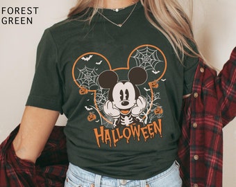 Vintage Halloween Mickey Mouse Skeleton Comfort Colors Shirt, Disney Mickey's Not So Scary Party Shirt, Disneyland Halloween Family Trip