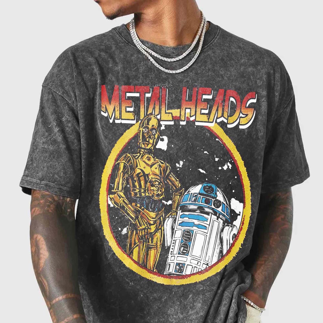 Retro Rock Band Music BB8 R2-D2 Droids Metal Head Comfort Colors