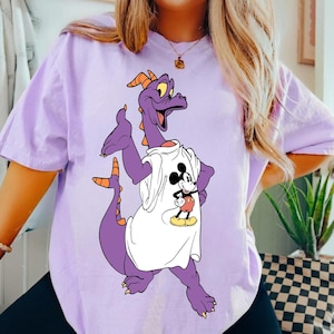 Retro 80S Figment Purple Dragon with Mickey Mouse T-shirt, Disney Figment Imagination World Tour Tee, Figment Epcot Shirt, Disney Parks Trip
