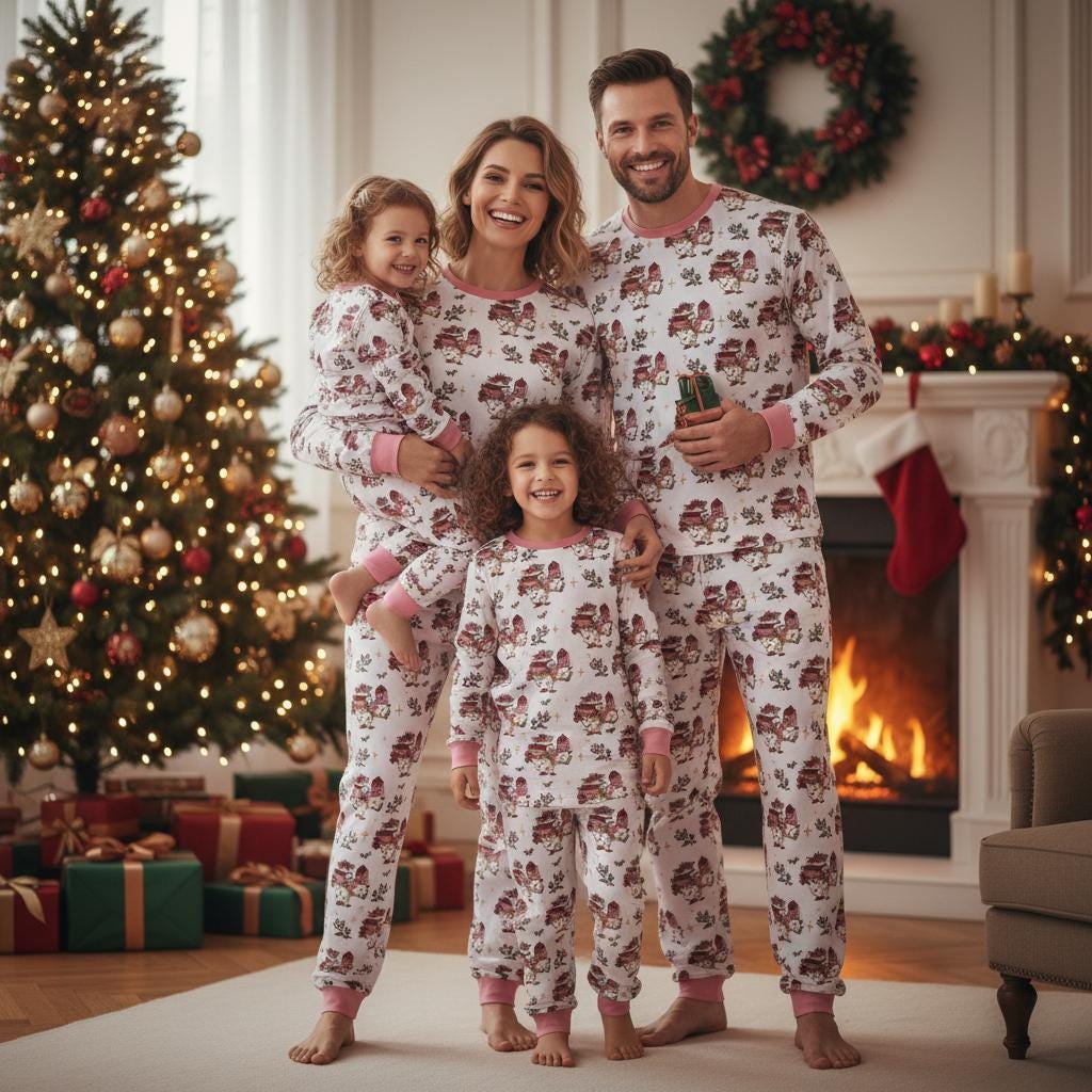 Discover 90s Mrs. Potts and Chip Book Club Holiday Pajama Set, Disney Beauty and the Beast Christmas Sleepwear for Adults