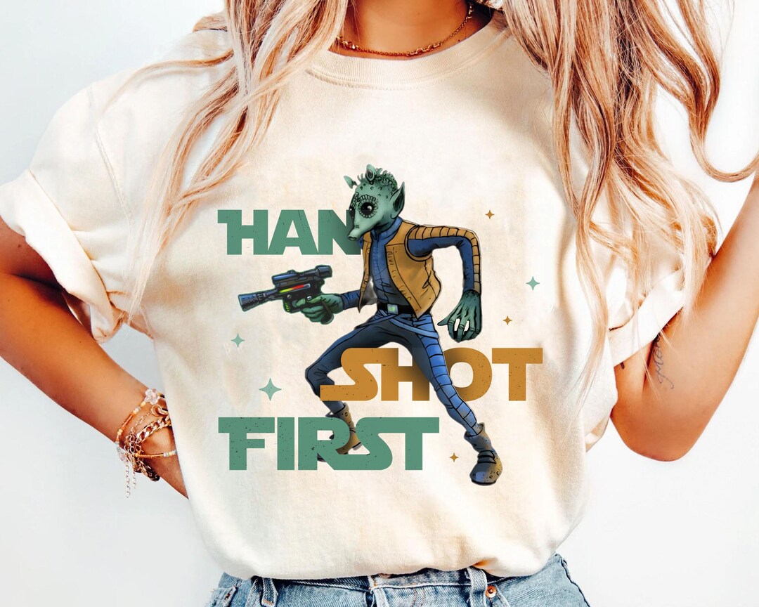 Vintage Greedo Han Shot First Comfort Colors Shirt, Funny Star Wars ...