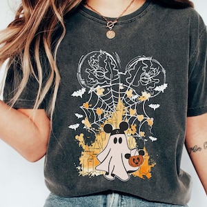 Mickey Watercolor Mickey Boo Ghost Halloween Comfort Colors Shirt, Disney Halloween Pumpkin Tee, Spooky Season, Disneyland Halloween Party