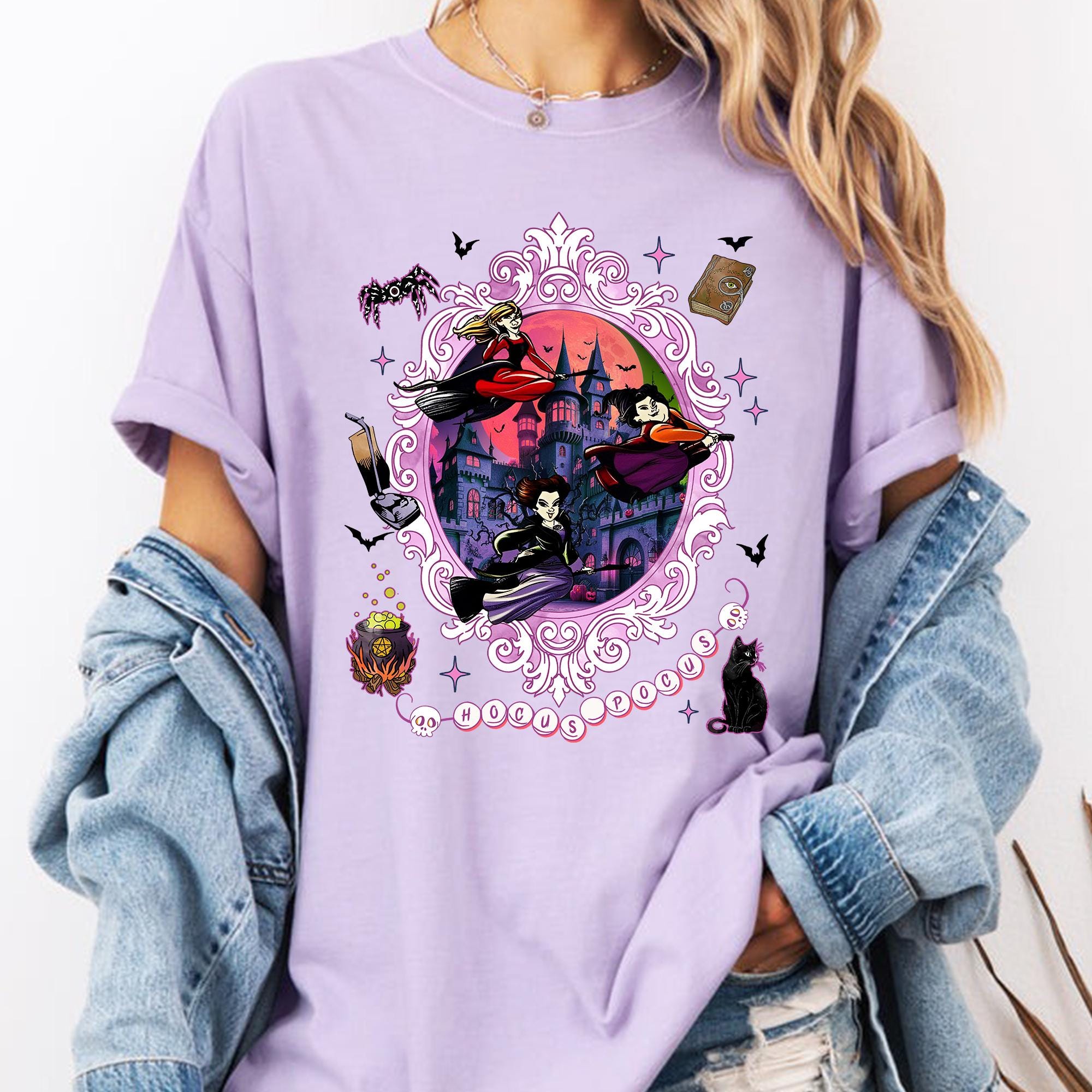 Hocus Pocus Sanderson Sisters Coquette Bow T-shirt, Vintage Disney Witch Tee, Spooky Season, Disneyland Halloween Family Trip Outfit