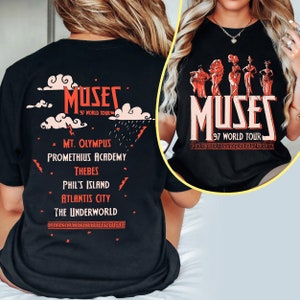 Two sided Vintage Hercules Muses 97 World Tour Comfort Colors Shirt, Retro Disney Hercules Movie Tee, Diva The Muses Shirt, Disneyland Trip