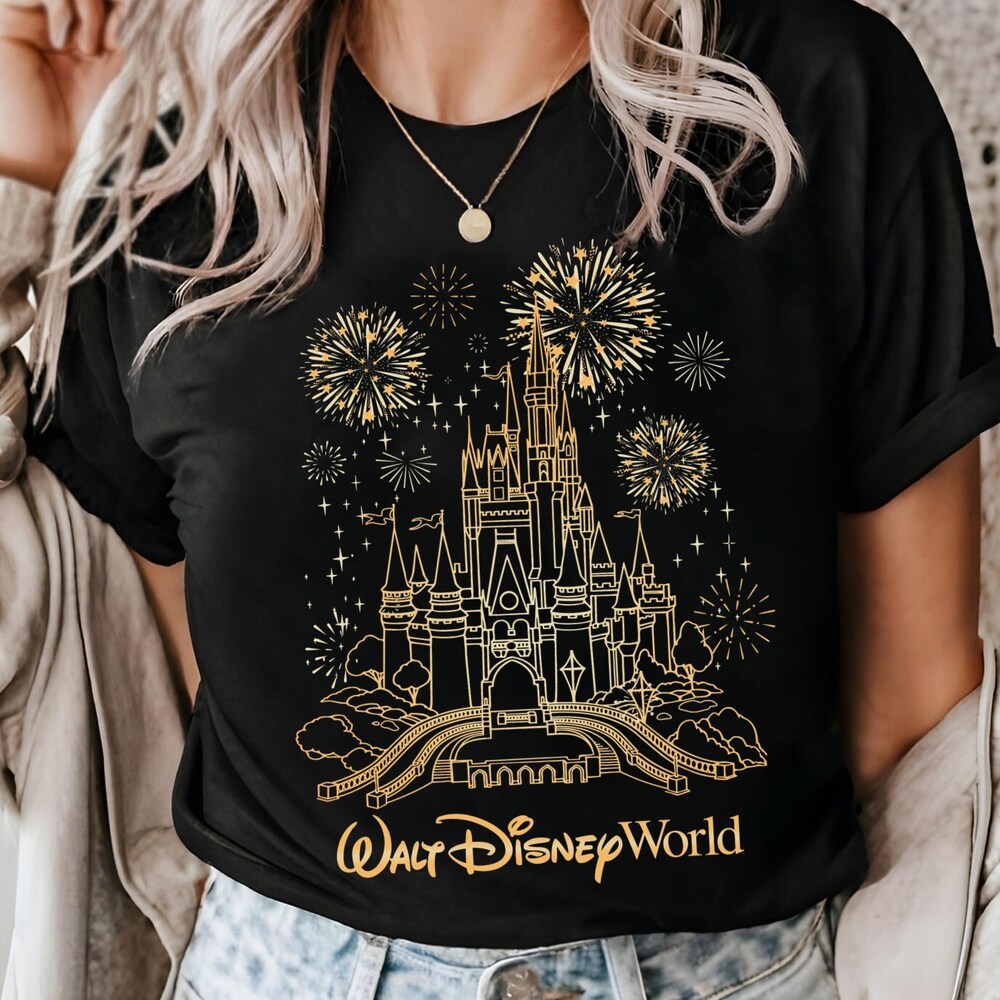 Walt Disney World Castle T-Shirt, Disneyworld Happy New Year Shirt, Disneyland Holiday Tee, New Year 2025 Disney Family Trip Matching Tee Bespoketshirt