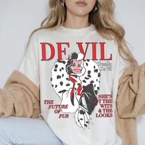 Retro Cruella De Vil Magazine Cover T-shirt, Disney 101 Dalmatians Villains Tee, Magic Kingdom, Disneyland Family Trip Matching Outfit