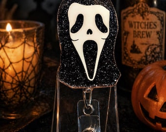 Ghostface Badge Reel, Scream Badge Reel, Halloween Badge Reel