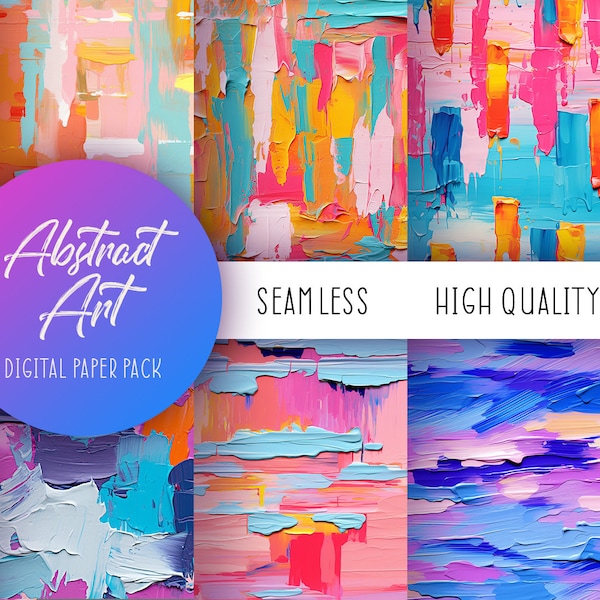 Abstract Painting Digital Paper, Seamless Abstract Acrylic Art Pattern, Seamless Abstract oil painting, Digital Art