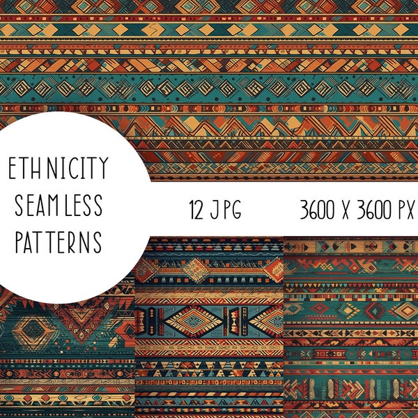 Ethnicity seamless pattern, Boho Style Digital Paper, Ethnic design, Boho cloth print. Seamless texture, South America pattern.