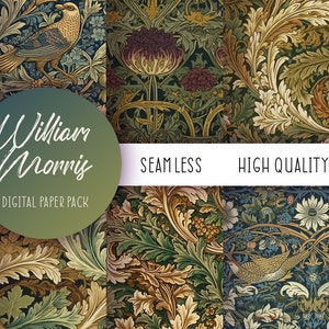 William Morris Digital Paper, seamless WilliamMorris Style pattern. Herbal Pattern. Vegetable digital paper. Free commercial use