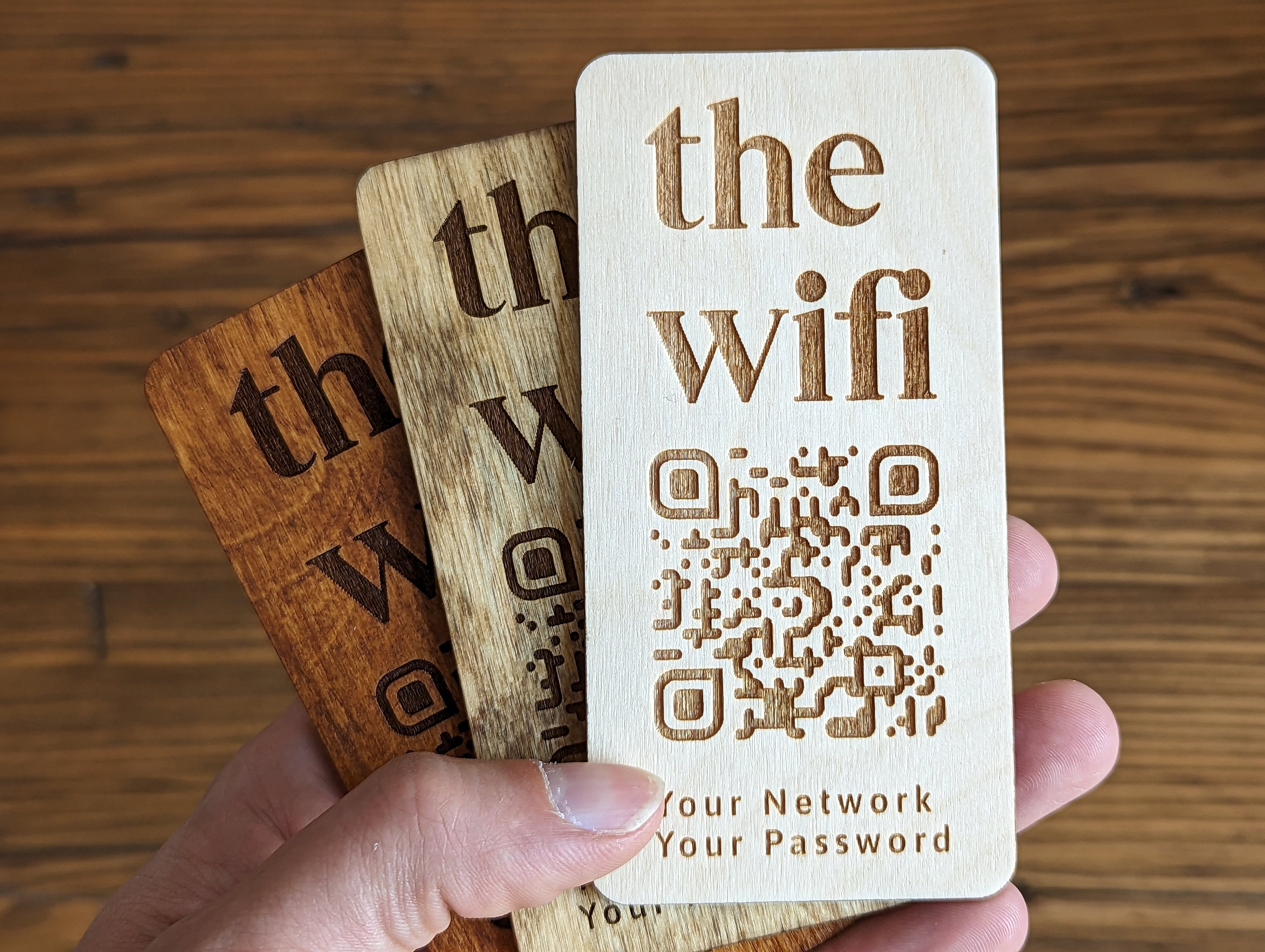 Modern Wifi QR Code for Easy Login Block, Plaque With Network Name ...