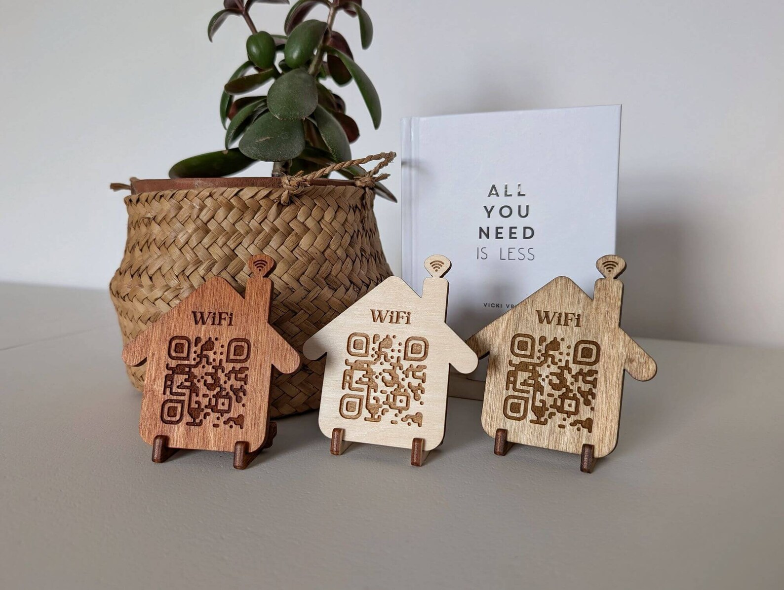 House Design Wifi QR Code Plaque: 4mm Birch Wood, Easy Scan Login - Etsy