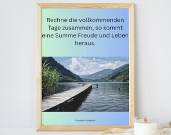 Lebensweisheit "Hölderlin" | Inspiring Digital Download | Friedrich Hölderlin Quote Art for Print and Display | Motivational Home Accents!