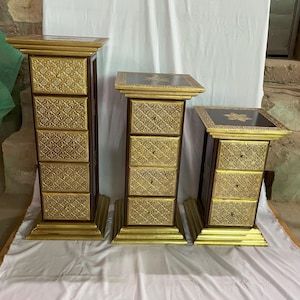 Hand Painted Wooden Chest of Drawers: Boho Indian Nightstand