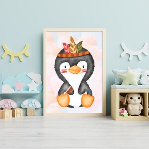 PENGUIN PRINTABLE Animals Wall Art for Children, Nursery Decor, Kids Room Posters, Baby Shower decor, Baby Room Posters, Digital Download