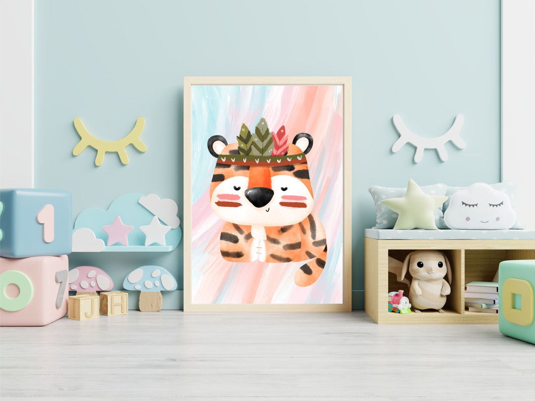 TIGER PRINTABLE Animals Wall Art for Children, Nursery Decor, Kids Room ...