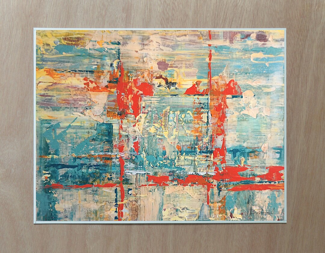 Original Abstract Landscape Painting: Urban Grid Acrylic Artwork 9x12 ...