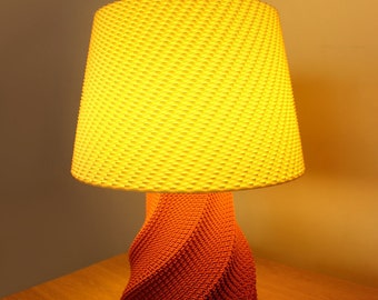 Bedroom Lamp Julian - Contemporary 3D Printed Desk Lamp - Wavy Nightstand Mood Lamp - Custom Made Mid Century Lamp