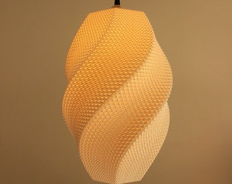Abat-jour ondulé Josefina - Abat-jour moderne imprimé en 3D - Design contemporain Mid-Century - Abat-jour décoratif - Lampe unique