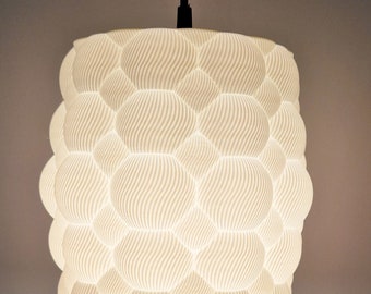 Suspension plafond Bubble - Abat-jour du milieu du siècle imprimé en 3D - Abat-jour décoratif - Éclairage suspendu - Abat-jour ondulé