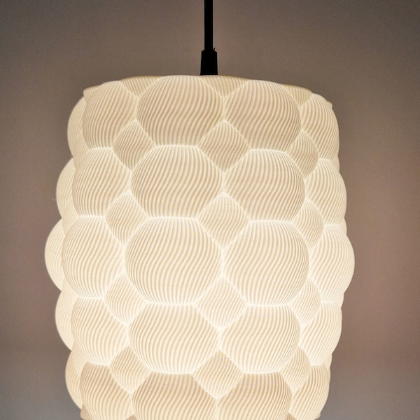 Ceiling Pendant Bubble - 3D Printed Mid Century Lampshade - Decorative Light Shade - Hanging Lighting - Wavy Lampshade